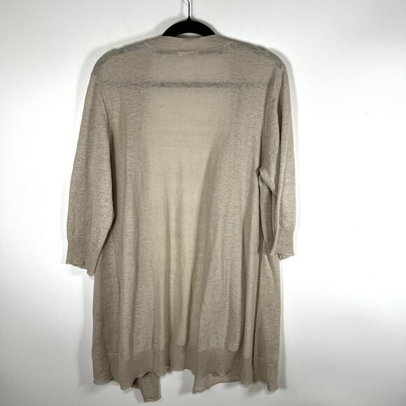 Eileen Fisher Sweater Womens XL Cream Cardigan Linen Blend Minimalist Beachy - Picture 7 of 9